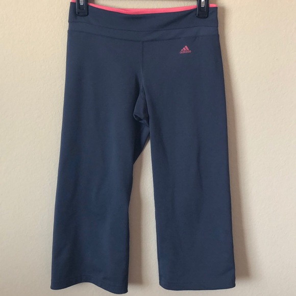Adidas Athletic Climacool Gray & Coral Crop Pants - Size Small - Picture 1 of 8